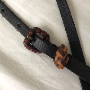 Super skinny, black leather Anthropologie belt